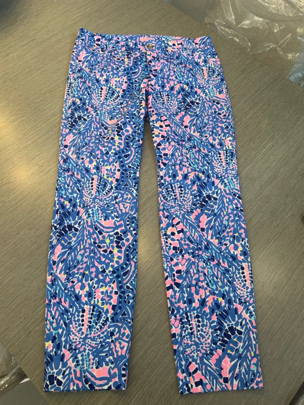 Lilly Pulitzer Pink, Blue & White Floral Straight Leg Jeans